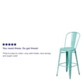 thumbnail image 2 of Commercial Grade 4 Pack 30" High Mint Green Metal Indoor-Outdoor Barstool with Back, 2 of 9