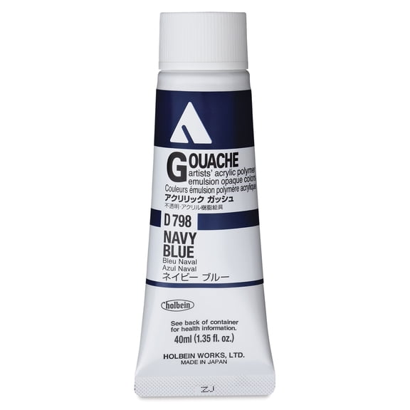 Holbein Acrylic Gouache - Navy Blue, 40 ml tube
