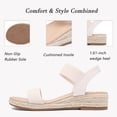 thumbnail image 3 of Ataiwee Women's Platform Wedge Heel Sandals - Open-Toe Adjustable Elastic Strappy, lightweight Rubber Sole, Comfortable Insole, Casual Summer Strappy Sandals., 3 of 6