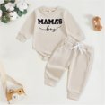 thumbnail image 2 of TOWED22 Newborn Baby Boy Fall Outfit Romper Long Sleeve Letter Printed Jumpsuit Bodysuit Elastic Waist Pants Infant Waffle Clothes,Black,3-6 M, 2 of 5