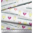 thumbnail image 3 of Soimoi Cotton Cambric Fabric Wine Glass Bar Decor Fabric Printed Yard 42 Inch Wide, 3 of 3
