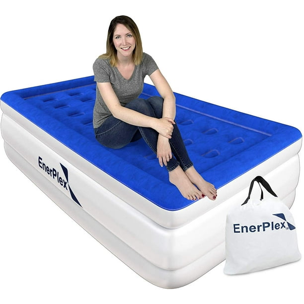 EnerPlex Luxury 18 Inch Double High Twin Air Mattress with ...