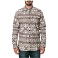 thumbnail image 1 of Staple Mens The Exeter Women Button Up Shirt, Brown, Large, 1 of 3