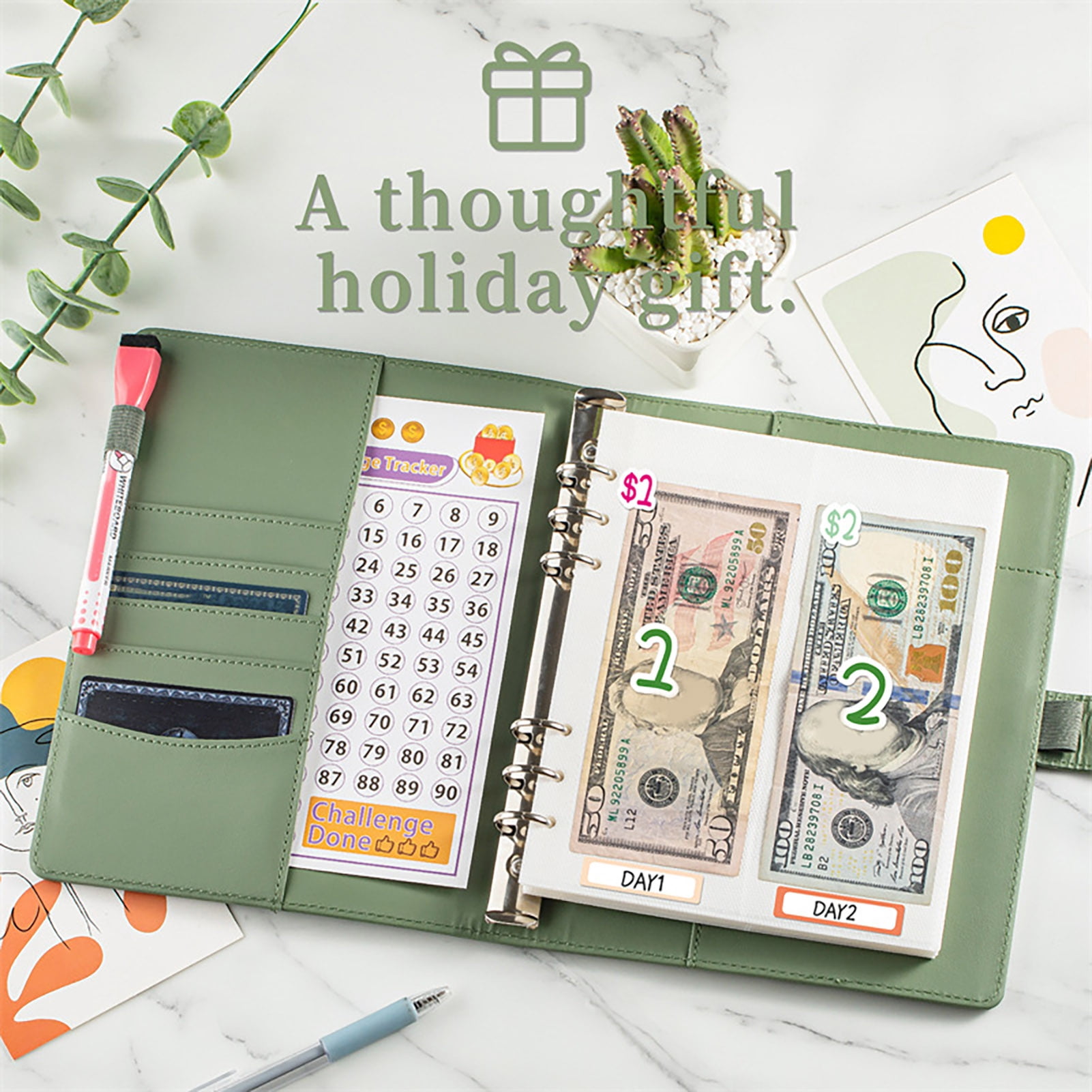 100 Enveloppes Money Saving Challenge - Organisateur Budget - Pour économiser 5050, 500, 10000 € - Planificateur D'épargne - 7