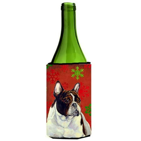 

French Bulldog Snowflakes Holiday Christmas Wine Bottle Hugger