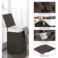 thumbnail image 7 of 23.8 Gal (90L) Laundry Hamper Laundry Basket with Lid and Handles Wicker hamper Foldable Removable Liner Bag Brown, 7 of 7
