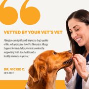 Pet Honesty Allergy Support Peanut Butter Flavored Colostrum & Turmeric Chews, Itchy Skin, Immune & Allergy Relief Supplement for Dogs, 90 count
