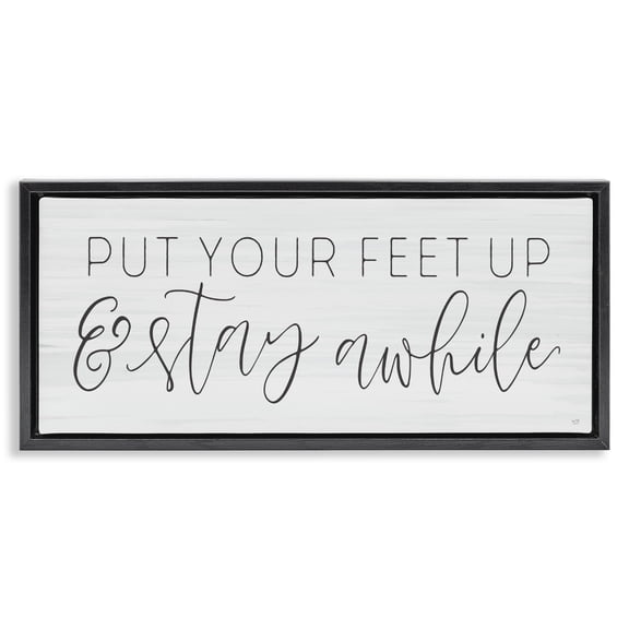 Stupell Industries Put Your Feet Up Black Framed Floater Canvas Wall Art, design by Lux Me Designs