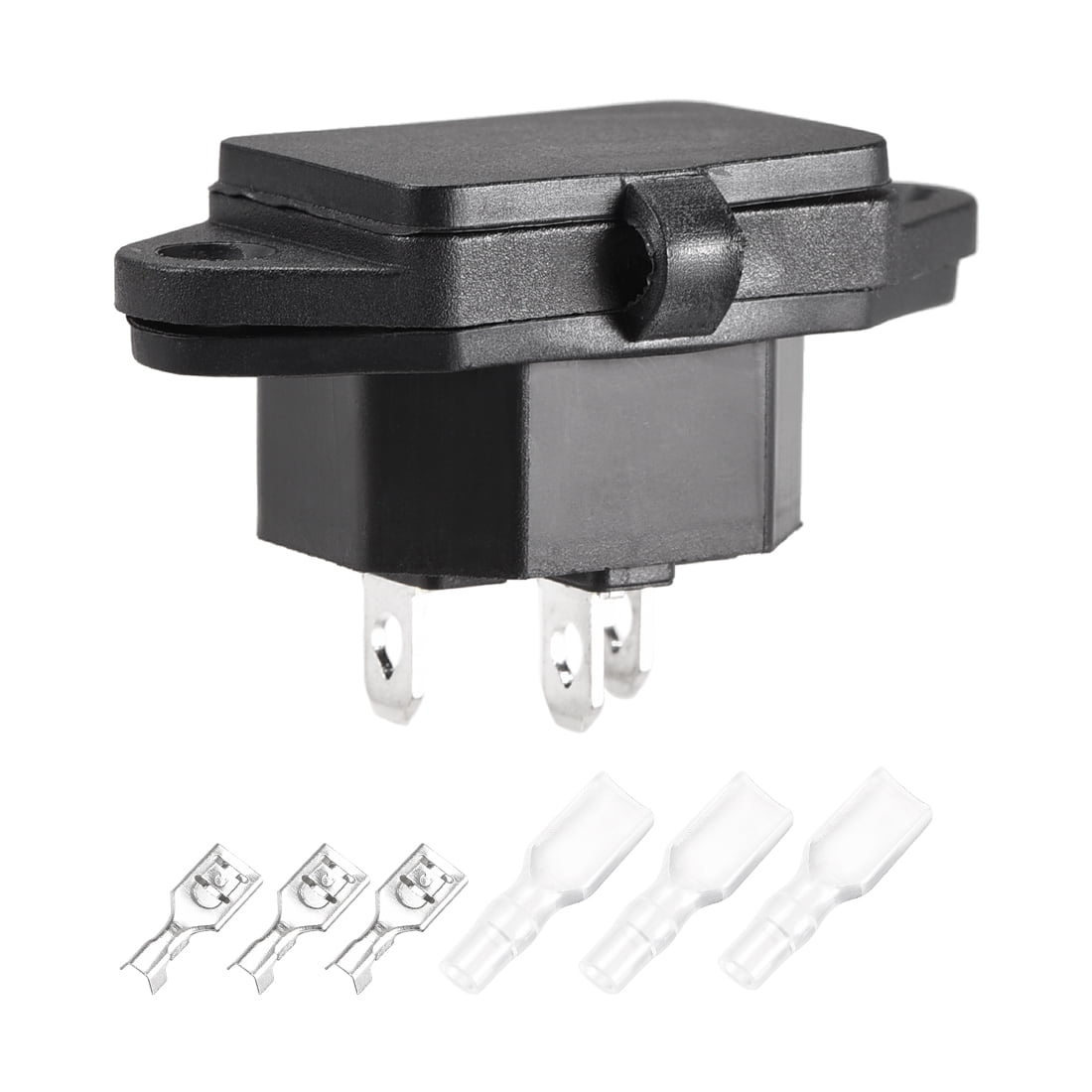 Uxcell IEC 320 C14 Power Inlet Socket - 3P AC 250V 10A Panel Mount Receptacle