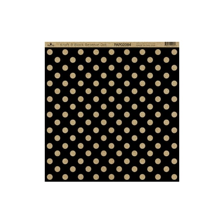 UPC: 0740512020843 | Paper Cafe Cardstock 12 x 12 Kraft & Black Reverse Dot 15pc