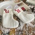 thumbnail image 3 of Embroidered Initial Knitted Wool Christmas Stocking Candy Pouch For Festive Holiday Giving And Joyous Seasonal Decorations, 3 of 6