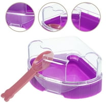 HONITANO 1Set Triangle Purple ABS Hamster Bathroom Small Animals House Cage 4.1x4.1x2.2in