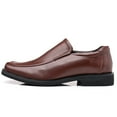 thumbnail image 3 of DADAWEN Men's Formal Leather Square Toe Loafers Shoes Classic Dress Shoes Slip on Brown 8 US, 3 of 8