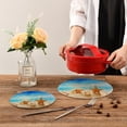 thumbnail image 7 of SKYSONIC 2 Pack Beach Sea Shell Starfish Trivet Mat Summer Seashell Pot Holders Set Hot Pads Potholder Cotton for Kitchen Weave Pot Mat Cooking Baking Decor Home, 7 of 7