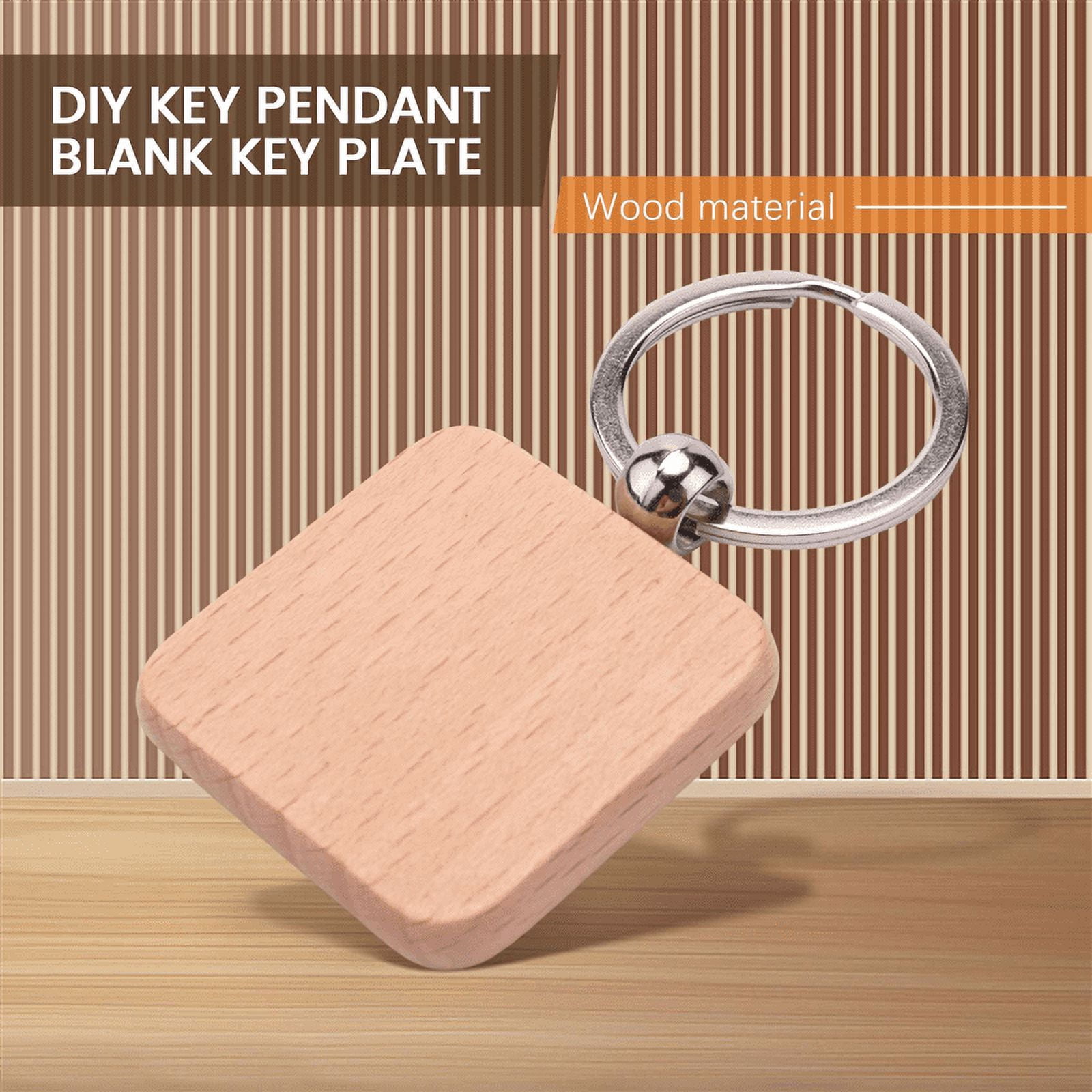 50 x key ring-wood color & silver