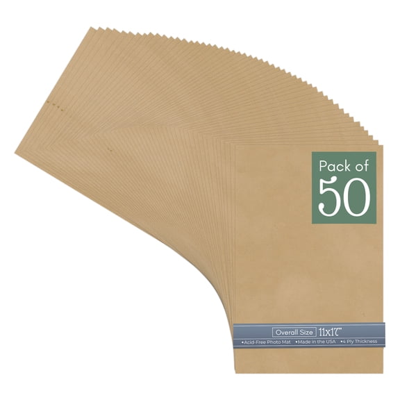 Beige Suede 11x17 Uncut Art Mat Board - No Opening - 50 Mats