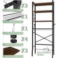 thumbnail image 3 of Over-The-Toilet Storage Rack 4-Tier,Bathroom Organizer Shelf Over Toilet,Adjustable Wooden Shelves and Basket,Freestanding Above Toilet Shelf,Space Saver for Rooms(Black Rack-Rustic Brown Shelves), 3 of 9