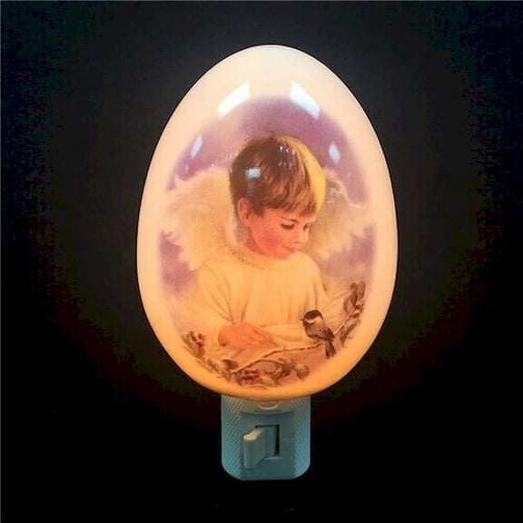 Boy Angel on An Oval Shaped Night Light