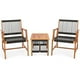 thumbnail image 4 of Costway Juego de Patio de Madera de Acacia de 3 Piezas, Conjunto de Sillas y Mesa Tejidas con Cuerda con Respaldos y Reposabrazos Ergonómicos, Conjunto de Conversación Moderno para Patio, Porche, 4 of 4