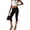 5# Black, variant on Women Y2k Low Rise Capris Button Grommet Foldover Capri Pull On Leggings Split Skinny Cropped Pants Going Out Capris Yoga Pants Wine L