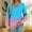 Sky Blue(New), variant on PNTUTB Women's Fashionable Gradient T Shirt Long Sleeves V Neck Comfortable and Casual Loose Top