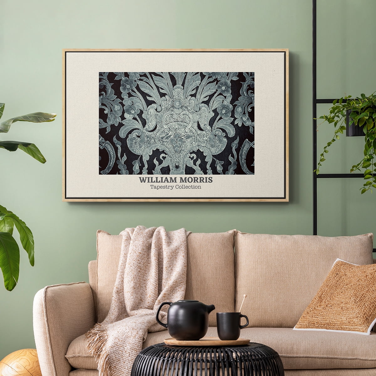Vintage Abstract Print-XLII Framed in Natural Wood Wood Gallery Wrapped Canvas 17 in. x 25 in.