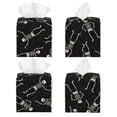 thumbnail image 2 of Sikiie Happy Skeletons Dancing Leather Tissue Box Cover Square, tissue box holder - 5.2”x5.2”x5.2”, 2 of 7