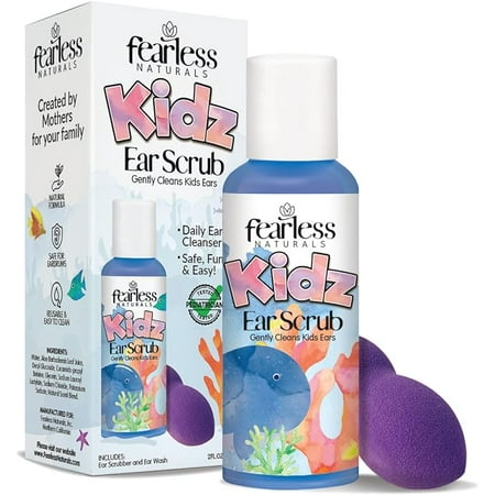 Fearless Naturals Kid's Ear Wash plus Ear Scrub 2 oz Liquid