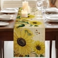 thumbnail image 3 of Table Runners 120 Inches Long Dress Scarves, Sunflowers Farmhouse Coffee/Dining/Kitchen Table Runner for Living Room, Retro Spring Botanical Blossom Flowers Bees 13x120 Inch, 3 of 9