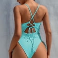 thumbnail image 6 of Womens Clearance asdoklhq Swimsuits for Women Plus,Women One-Piece Bikini Solid Color Swimwear Swimsuit Beachwear Set, 6 of 9