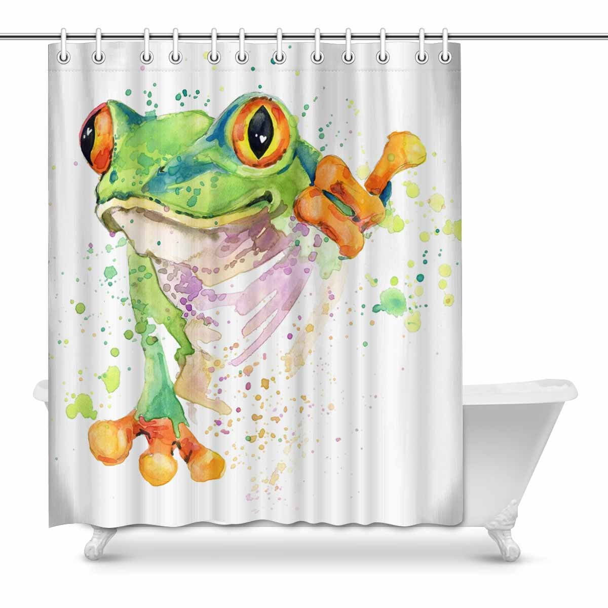Frog Shower Curtain Prince Kids Fairytale Print for Bathroom 
