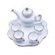 thumbnail image 2 of Juego de vajilla retro para casa de muñecas, en miniatura, de cerámica, para café, té, plato, taza y té. blanco, 2 of 8