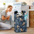 thumbnail image 5 of Yayeee Freestanding Laundry Hamper with Handle Collapsible Large Storage Basket for Clothes, Blue Cartoon Owl Pattern, 5 of 7