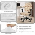 thumbnail image 3 of SCRAWLGOD Rose Leaf Beige 4 Pcs Set Anti-Slip Computer Chair Slipcover with Arm Rest Protector Crease Resistant Rotating Chair Covers Breathable Desk Chair Cover, 3 of 7