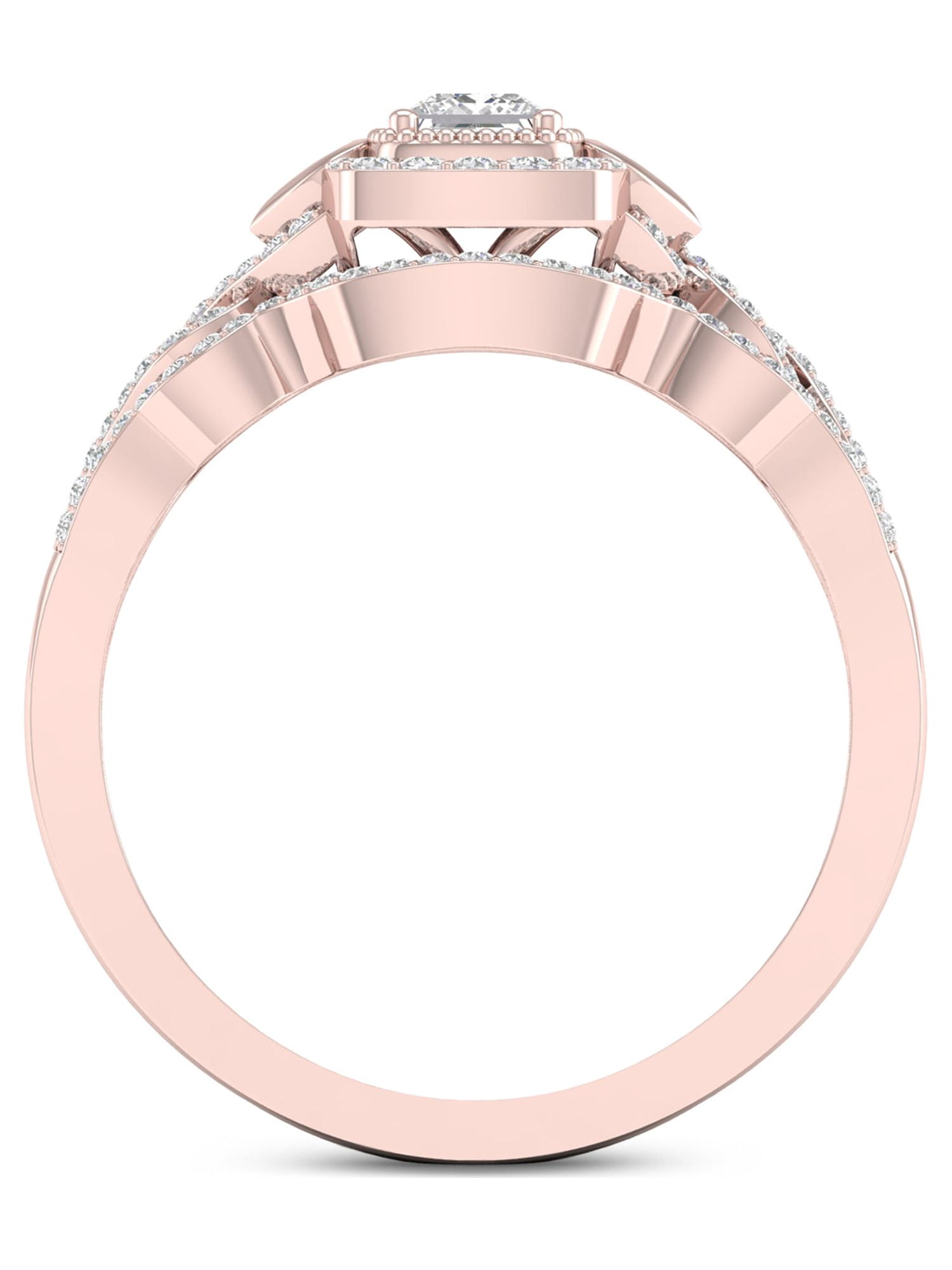 Imperial Women's IGI Certi 1/3 Ct Diamond 10k Rose Gold Twist Shank Bridal Set