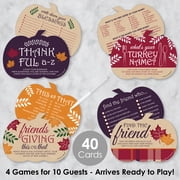 Big Dot of Happiness Friends Thanksgiving Feast - 4 Friendsgiving Party Games - 10 Cards Each - Gamerific Bundle