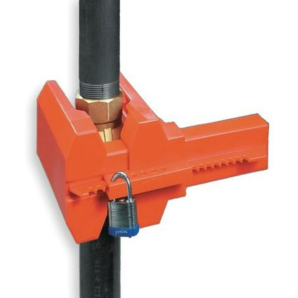 BRADY BS07ARD Ball Valve Lockout,Red,1/2 to 21/2 In.