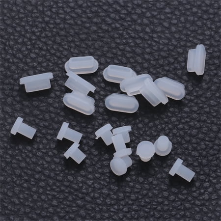 10 Pairs 3.5mm Earphone Jack Anti Dust Plugs And Type-C Port Plugs for Android Phones Laptop PC (Transparent)