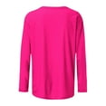 thumbnail image 3 of Chbgutlmr Long Sleeve Shirts for Women Dressy Casual Basic Solid Color Tops Crewneck Comfy Blouses Fall, 3 of 5
