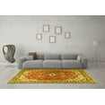 thumbnail image 3 of Ahgly Company Indoor Round Medallion Yellow Traditional Area Rugs, 5' Round, 3 of 4