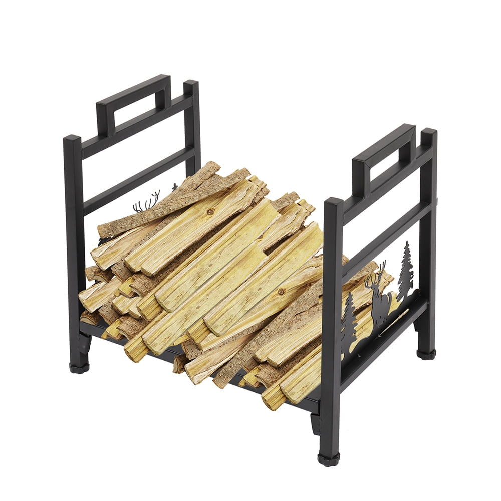 Firewood Rack Stand for Indoor, 50" Metal Fireplace Logs Rack w
