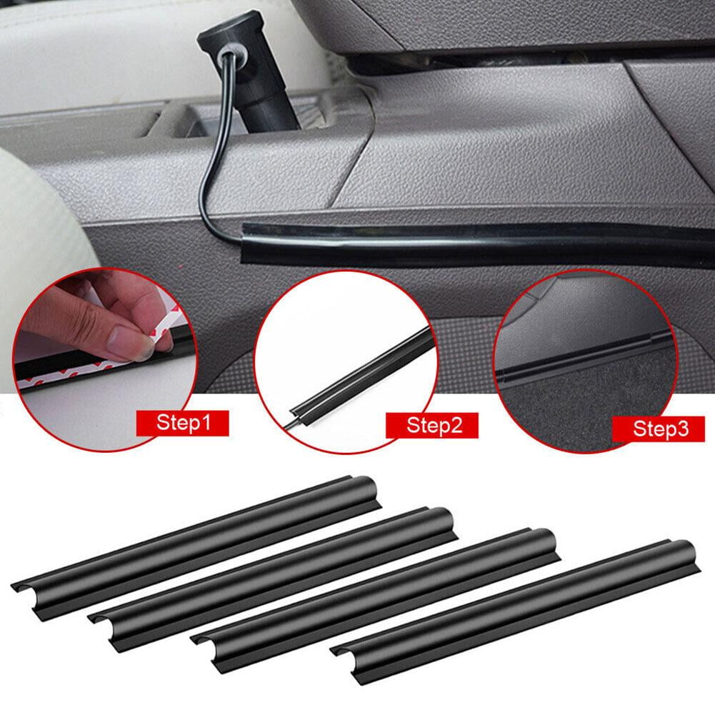 4-Pack Car Wire Cover – Soft PVC Cable Organizer Sleeve For Dash Cam, GPS, And Electronics, With Double-Sided Tape, Trim-to-Fit