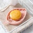 thumbnail image 3 of Leaf Shaped Soap Dish with Drainage Holes, Double Layer Soap Holder for Bathroom Sink and Shower, Plastic Soap Saver Tray, Keeps Counter Dry, Decorative Storage for Bar Soap and Sponge, 3 of 9