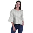 thumbnail image 4 of Moomaya Hauts Boho en Coton Blouses Décontractées d'Été Col Rond T-Shirt, 4 of 4