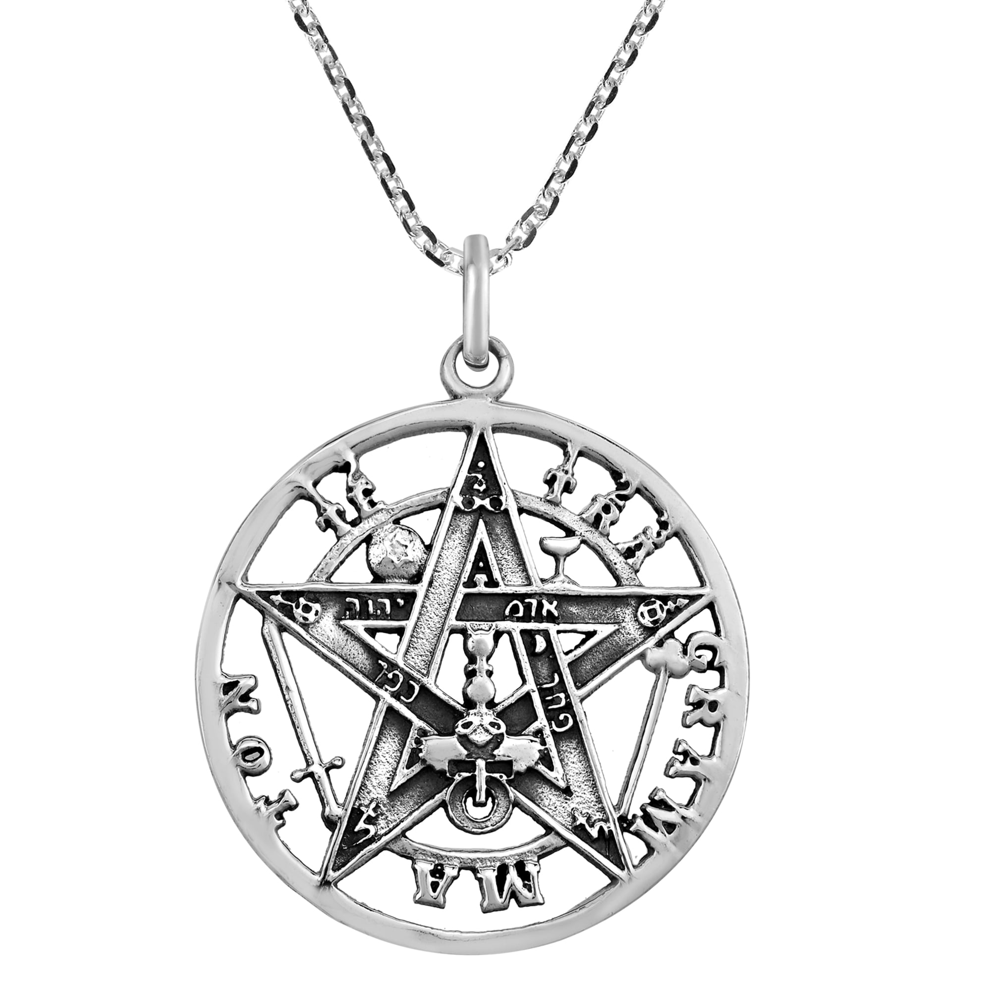 Pentagram Tetragram Pendant Charm Solid 925 Sterling Silver Choose Color