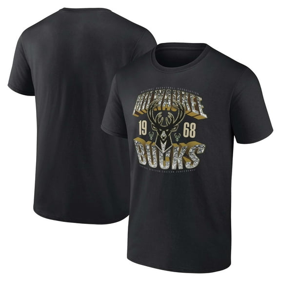 Men's Fanatics Black Milwaukee Bucks Quick Strides T-Shirt