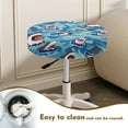 thumbnail image 4 of ZIATUBLE Ocean Sharks Bar Stool Cover Cushion Soft Round Stool Covers with Elastic 2 Packs Dustproof Seat Cover for Vanity Chair 12-14 Inch Non Slip Stool Seat Cover Protector Accessories, 4 of 6