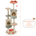 SmileMart 65″ Tall Cat Tree PawShaped Play Tower for Small/Medium Cats