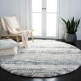 thumbnail image 3 of SAFAVIEH Fontana Shag Danica Striped Plush Area Rug, Ivory/Grey, 5'3" x 5'3" Round, 3 of 8