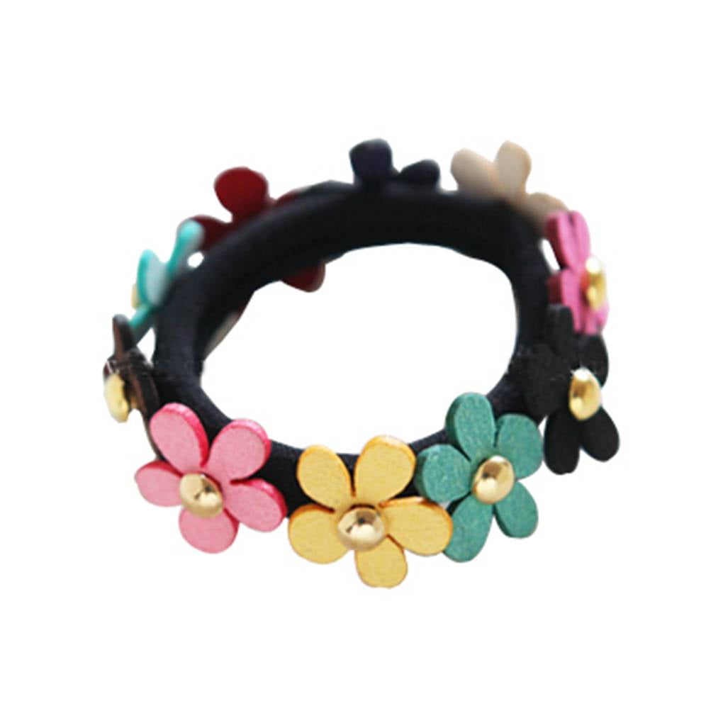 Colorful Flower Women Girls Hair Rope Elastic Hair Ring Beauty